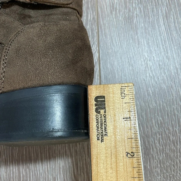 Nine West Dahila Ankle Boots Brown Faux Suede 7.5M - Picture 12 of 16